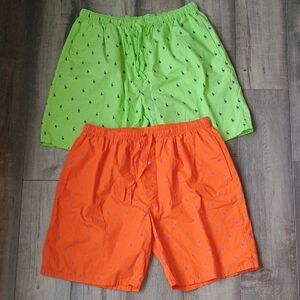 Polo Ralph Lauren Lime Green and Bright Orange Shorts Set Of 2